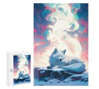 1000 PCS Rompecabezas para Adolescentes White Wolf in A Dreamy Landscape Rompecabezas para Adultos Juegos Familiares Mejora La Memoria Regalos para Amigos Y Familiares 1000 PCS
