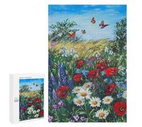 1000 PCS Rompecabezas para Adolescentes Wildflower Field with Butterflies Rompecabezas para Adolescentes Desafío Difícil Cada Pieza Es Única - Juguetes Educativos De Aprendizaje 1000 PCS