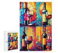 1000 PCS Rompecabezas para Adolescentes Wine Bottles Pop Art Rompecabezas para Adultos Juego Práctico Difícil Interacción Entre Padres E Hijos 1000 PCS