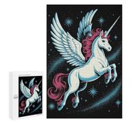 1000 PCS Rompecabezas para Adolescentes Winged Unicorn in Starry Night Rompecabezas para Adultos Juegos Relajantes Que Mejoran La Memoria Actividades Divertidas En Casa 1000 PCS