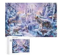 1000 PCS Rompecabezas para Adolescentes Winter Fantasy Wolves in Snowy Forest Rompecabezas para Adultos Juguetes Antiestrés Regalo De Cumpleaños Regalo De Cumpleaños, Regalos, 1000 PCS