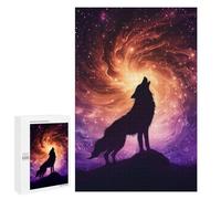 1000 PCS Rompecabezas para Adolescentes Wolf Howling at Cosmic Vortex Sky Rompecabezas para Adultos Juegos De Relajación Decoración De Pared Ayuda A Ejercitar El Cerebro 1000 PCS
