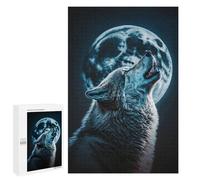1000 PCS Rompecabezas para Adolescentes Wolf Howling at Moon Juegos Familiares De Rompecabezas para Adultos Que Mejoran La Memoria Ayudan A Ejercitar El Cerebro 1000 PCS