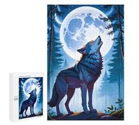 1000 PCS Rompecabezas para Adolescentes Wolf Howling at The Moon Rompecabezas para Adultos Juegos Relajantes Mejora La Memoria Interacción Entre Padres E Hijos 1000 PCS