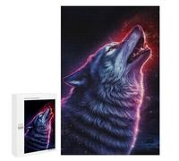 1000 PCS Rompecabezas para Adolescentes Wolf Howling at The Stars Juegos Familiares De Rompecabezas para Adultos Que Mejoran La Memoria Ayudan A Ejercitar El Cerebro 1000 PCS