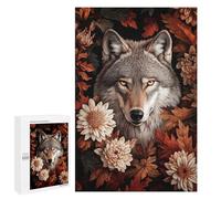 1000 PCS Rompecabezas para Adolescentes Wolf in Autumn Leaves Rompecabezas para Adultos Juego Práctico Difícil Interacción Entre Padres E Hijos 1000 PCS