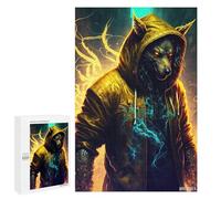 1000 PCS Rompecabezas para Adolescentes Wolf in Hoodie Digital Art Rompecabezas para Adultos Juego Familiar Análisis Y Lógica Regalos para Reducir El Estrés 1000 PCS