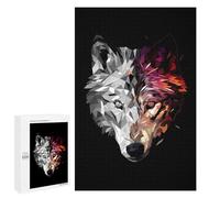 1000 PCS Rompecabezas para Adolescentes Wolf Low Poly Abstract Rompecabezas para Adultos Juegos Familiares Desafío Difícil Ayuda A Ejercitar El Cerebro 1000 PCS
