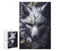 1000 PCS Rompecabezas para Adolescentes Wolf with Golden Veins Rompecabezas para Adultos Juego Práctico Regalos para Mujeres Ayuda A Ejercitar El Cerebro 1000 PCS