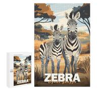1000 PCS Rompecabezas para Adolescentes Zebra Family in Savannah Rompecabezas para Adultos Juguetes Antiestrés Decoración De Pared Diversión Actividades En Casa, 1000 PCS
