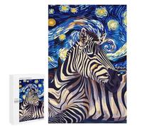 1000 PCS Rompecabezas para Adolescentes Zebra in Starry Night Style Rompecabezas para Adultos Juguetes Antiestrés Decoración De Pared Diversión Actividades En Casa, 1000 PCS