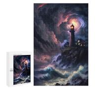 1000 PCS Rompecabezas para Adultos A Lighthouse in A Storm V4 Rompecabezas para Adultos Juegos Familiares Regalos para Mujeres Interacción Entre Padres E Hijos 1000 PCS