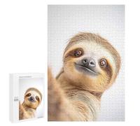 1000 PCS Rompecabezas para Adultos Adorable Sloth Taking Selfie - Fun Wall Decor Rompecabezas para Adultos Juguete Decoración De Pared Mejora Los Recuerdos Regalos para Amigos Y Familiares 1000 PCS