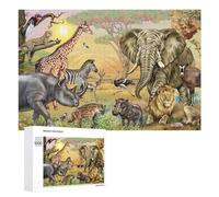 1000 PCS Rompecabezas para Adultos African Safari Animals Rompecabezas para Adultos Juguetes Antiestrés Decoración del Hogar Cumpleaños Y Navidad 1000 PCS