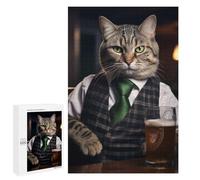 1000 PCS Rompecabezas para Adultos American Shorthair Cat Pub Rompecabezas para Adultos Juguetes Antiestrés Una Obra De Arte Difícil Y Desafiante 1000 PCS