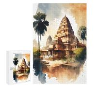 1000 PCS Rompecabezas para Adultos Angkor Wat Watercolor Juego Familiar De Rompecabezas Análisis Y Lógica Interacción Entre Padres E Hijos 1000 PCS