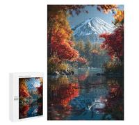 1000 PCS Rompecabezas para Adultos Autumnal Serenity with Snow-Capped Mountain Rompecabezas para Adultos Mejora La Memoria Actividades Divertidas En Casa 1000 PCS