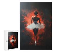 1000 PCS Rompecabezas para Adultos Ballet Dancer in Red Ballet Passion in Shadows Rompecabezas para Adultos Juegos Familiares Regalos para Mujeres Interacción Entre Padres E Hijos 1000 PCS