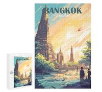 1000 PCS Rompecabezas para Adultos Bangkok Thailand Travel Rompecabezas para Adultos Juego De Ingenio Pero Divertido Y Humorístico Actividades Divertidas En Casa, 1000 PCS