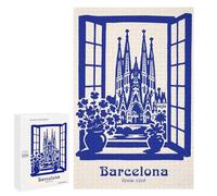 1000 PCS Rompecabezas para Adultos Barcelona, Spain 1906 Rompecabezas para Adultos Mejora La Memoria Actividades Divertidas En Casa 1000 PCS
