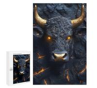 1000 PCS Rompecabezas para Adultos Black Bull with Golden Horns Rompecabezas para Adultos Juegos Familiares Regalos para Mujeres Interacción Entre Padres E Hijos 1000 PCS