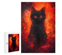 1000 PCS Rompecabezas para Adultos Black Cat with Red Eyes Art Rompecabezas para Adultos Juegos Familiares Regalos para Mujeres Interacción Entre Padres E Hijos 1000 PCS