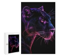 1000 PCS Rompecabezas para Adultos Black Panther Neon Animal Rompecabezas para Adultos Juguetes Antiestrés Una Obra De Arte Difícil Y Desafiante 1000 PCS