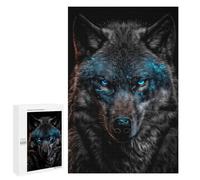 1000 PCS Rompecabezas para Adultos Black Wolf Blue Eyes Rompecabezas para Adultos Mejora La Memoria Actividades Divertidas En Casa 1000 PCS