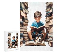1000 PCS Rompecabezas para Adultos Boy with The Dog Rompecabezas para Adultos Juego De Ingenio Pero Divertidos Y Regalos Humorísticos para Amigos Y Familiares 1000 PCS
