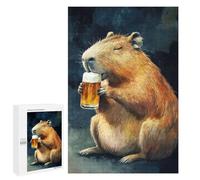 1000 PCS Rompecabezas para Adultos Capybara Drinking Beer Rompecabezas para Adultos Juego De Ingenio Pero Divertidos Y Regalos Humorísticos para Amigos Y Familiares 1000 PCS