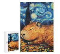 1000 PCS Rompecabezas para Adultos Capybara Sleeping Starry Night Rompecabezas para Adultos Juegos Divertidos Alivia El Estrés Desafiante De Completar 1000 PCS