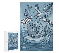 1000 PCS Rompecabezas para Adultos Cartoon Seal and Seagull Fish Dispute Rompecabezas para Adultos Juguete Decoración De Pared Arte De Pared Desafiante De Completar 1000 PCS