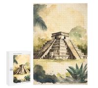 1000 PCS Rompecabezas para Adultos Chichen Itza Watercolor Juego Familiar De Rompecabezas Análisis Y Lógica Interacción Entre Padres E Hijos 1000 PCS