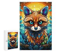 1000 PCS Rompecabezas para Adultos Colorful Fox Portrait Rompecabezas Juguetes Antiestrés Regalos para Mujeres Difíciles Y Desafiantes 1000 PCS