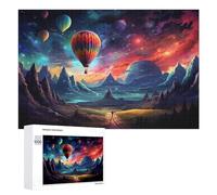 1000 PCS Rompecabezas para Adultos Colorful Hot Air Balloons in Fantasy Landscape Rompecabezas para Adultos Juegos De Relajación Carrera De Velocidad De Manos 1000 PCS
