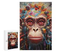 1000 PCS Rompecabezas para Adultos Colorful Monkey Portrait -5 Rompecabezas para Adultos Juegos De Relajación Regalo De Cumpleaños Cumpleaños Y Navidad 1000 PCS