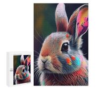 1000 PCS Rompecabezas para Adultos Colorful Rabbit Animals Rompecabezas para Adultos Juegos Divertidos Vacaciones En Casa Matar El Tiempo Regalos De Cumpleaños Y Únicos 1000 PCS