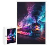 1000 PCS Rompecabezas para Adultos Colorful Steam Train Journey Rompecabezas para Adultos Juego De Ingenio Regalo De Cumpleaños Difícil Y Desafiante 1000 PCS