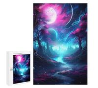 1000 PCS Rompecabezas para Adultos Colorful Trees River Moon Juego Familiar De Rompecabezas Análisis Y Lógica Interacción Entre Padres E Hijos 1000 PCS