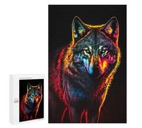 1000 PCS Rompecabezas para Adultos Colorful Wolf Rompecabezas para Adultos Juego De Ingenio Pero Divertidos Y Regalos Humorísticos para Amigos Y Familiares 1000 PCS