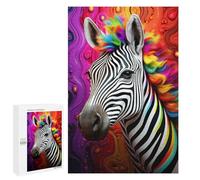 1000 PCS Rompecabezas para Adultos Colorful Zebra Artwork Rompecabezas para Adultos Juguete Decoración De Pared Pero Divertido Y Humorístico Desafiante De Completar 1000 PCS
