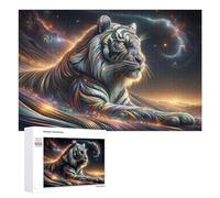 1000 PCS Rompecabezas para Adultos Cosmic Tiger Art Print Rompecabezas Juguetes Antiestrés Regalos para Mujeres Difíciles Y Desafiantes 1000 PCS