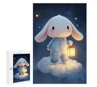 1000 PCS Rompecabezas para Adultos Cute Bunny on Cloud with Lantern Rompecabezas para Adultos Juego De Ingenio Pero Divertido Y Humorístico Actividades Divertidas En Casa, 1000 PCS