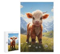 1000 PCS Rompecabezas para Adultos Cute Calf in Mountain Meadow Rompecabezas para Adultos Juegos De Relajación Regalos para Mujeres Regalos De Cumpleaños 1000 PCS