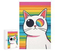 1000 PCS Rompecabezas para Adultos Cute Rainbow Cartoon Cat Rompecabezas para Adultos Juguetes Antiestrés Una Obra De Arte Difícil Y Desafiante 1000 PCS