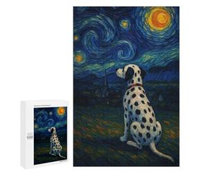 1000 PCS Rompecabezas para Adultos Dalmatian Dog in Starry Night Style Rompecabezas para Adultos Juegos Divertidos Corte De Precisión Regalos De Cumpleaños Y Únicos 1000 PCS