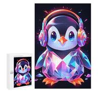 1000 PCS Rompecabezas para Adultos Diamond Penguin Headphones Juego Familiar De Rompecabezas Análisis Y Lógica Interacción Entre Padres E Hijos 1000 PCS