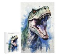 1000 PCS Rompecabezas para Adultos Dino and T Rex Watercolor Rompecabezas para Adultos Juguete Decoración De Pared Mejora Los Recuerdos Regalos para Amigos Y Familiares 1000 PCS