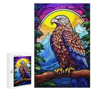 1000 PCS Rompecabezas para Adultos Eagle Colorful Stained Gla Rompecabezas para Adultos Juguete Decoración De Pared Arte De Pared Desafiante De Completar 1000 PCS