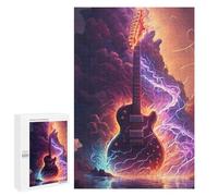 1000 PCS Rompecabezas para Adultos Electric Guitar with Fire Effect Rompecabezas para Adultos Juguete Decoración De Pared Decoración 1000 PCS